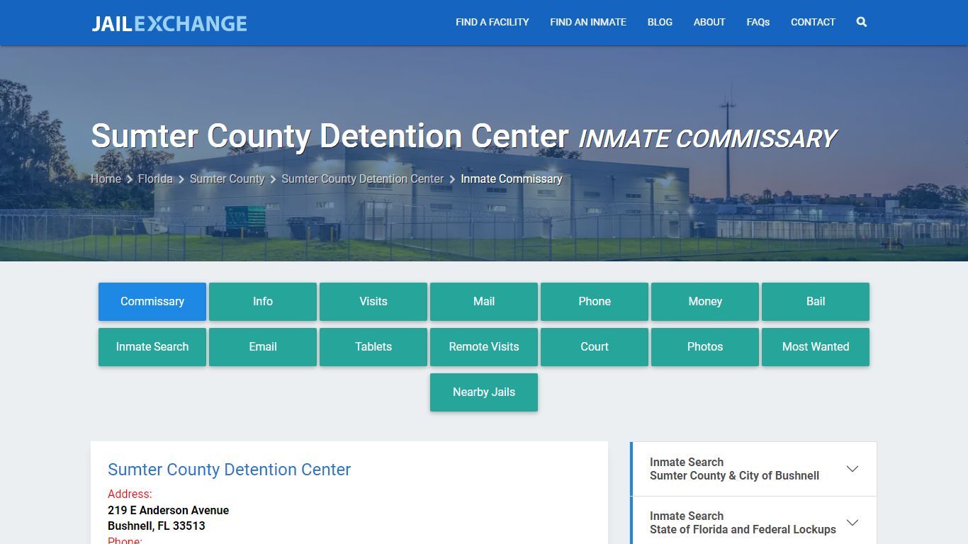 Sumter County Detention Center Inmate Commissary - Jail Exchange